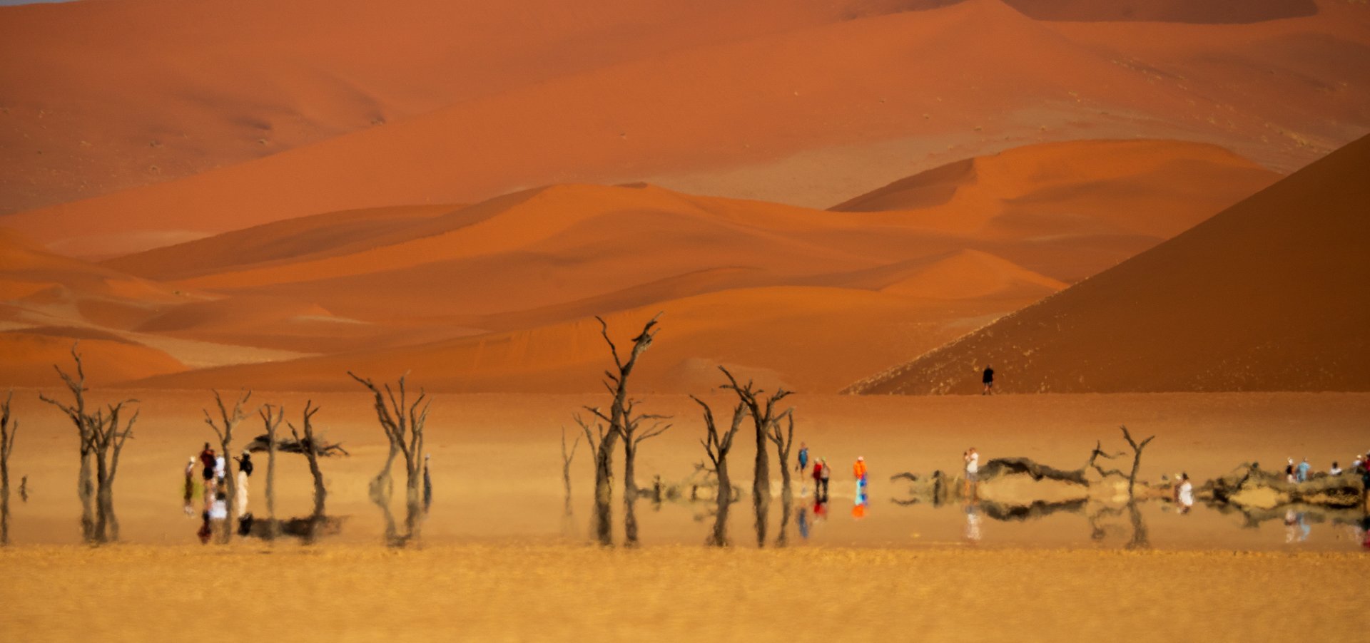 Sossusvlei surreal red dunes big daddy clay pans Nambia Namib desert